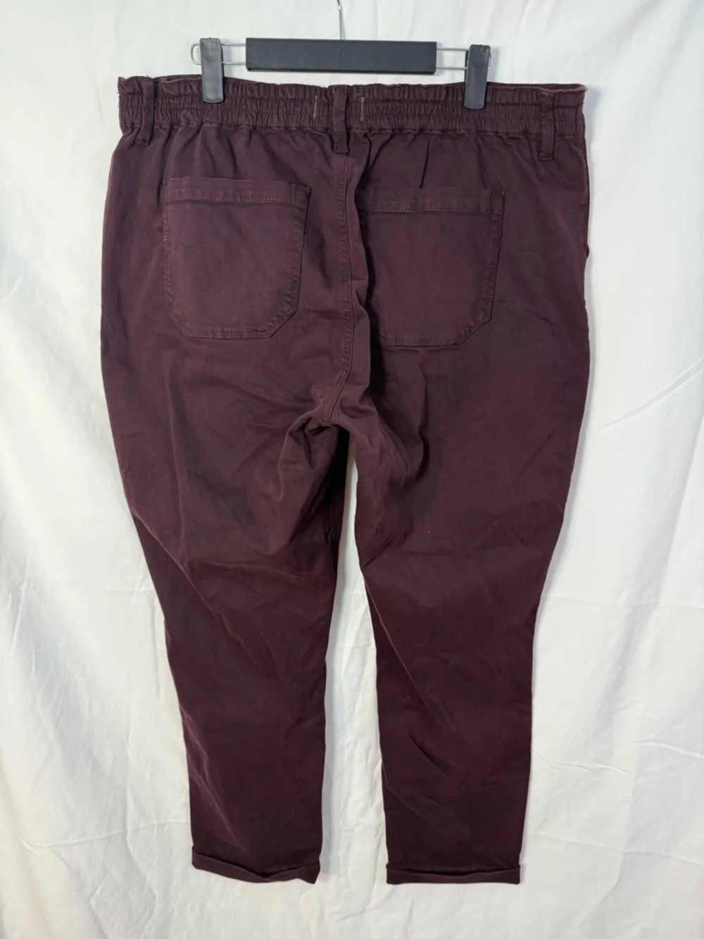 PAIGE‎ Christy Pant Burgundy Black Cherry Drawstring Stretch Pants 34